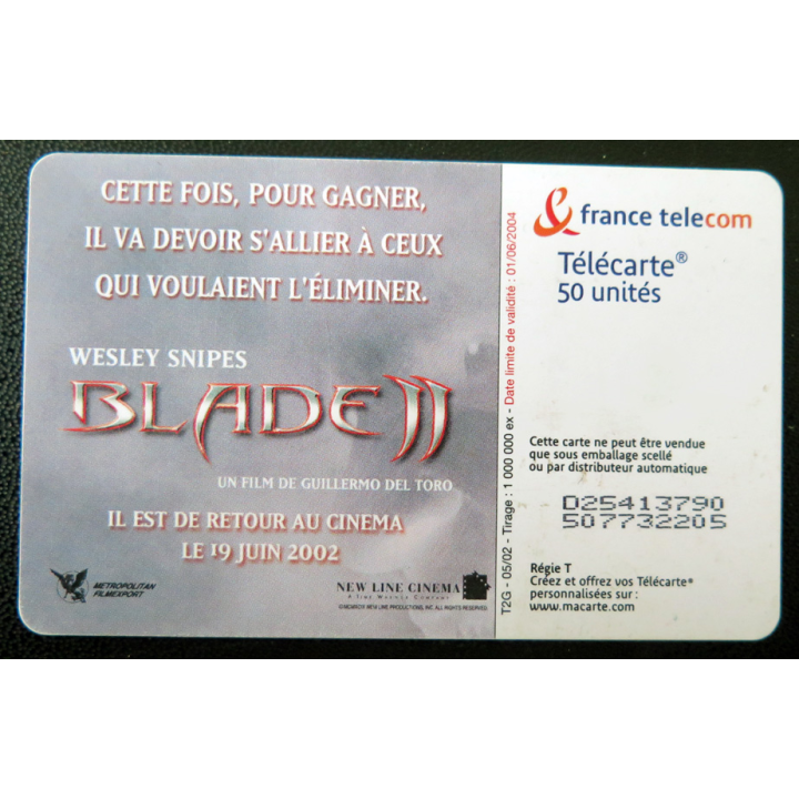 Carte téléphonique Télécarte 50 Blade JJ