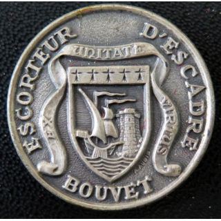 BOUVET : rondache argentée de l'escorteur d'escadre Bouvet sans attache