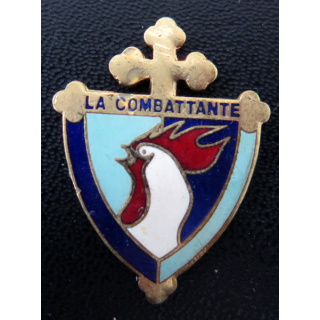 LA COMBATTANTE : insigne émaillé de la Corvette La combattante (modèle Cartier) n° 1990 en relief sans attache