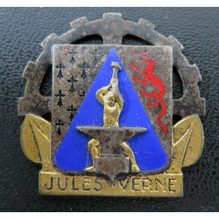 JULES VERNE : insigne émaillé du navire atelier Jules Verne Drago Olivier métra M 511 sans attache