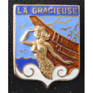 LA GRACIEUSE : insigne émaillé de l'Aviso dragueur La Gracieuse FIA sans attache