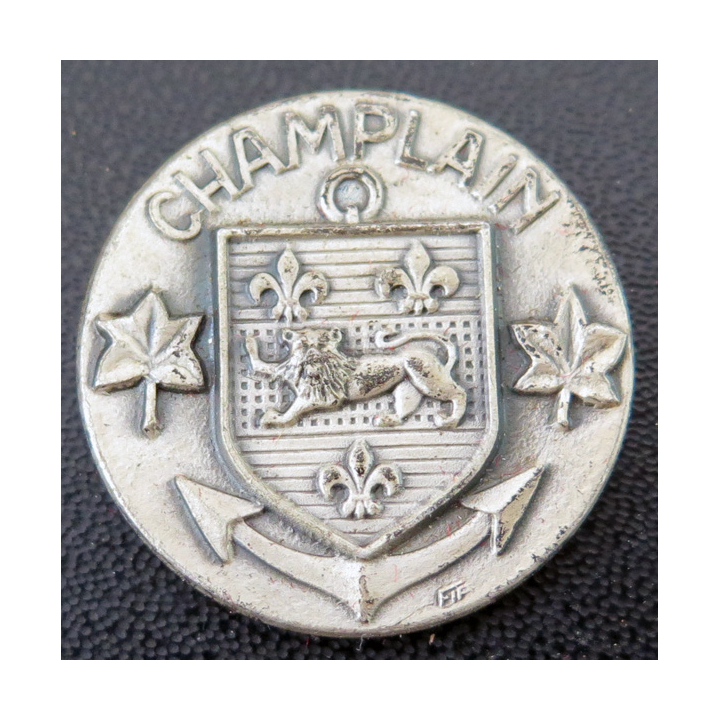 CHAMPLAIN : rondache argentée du Champlain FIA sans attache