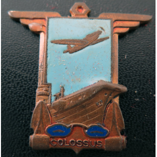 P. A COLOSSUS : insigne émaillé du Porte Avions Colossus Courtois sans attache
