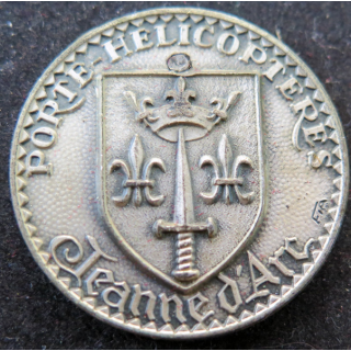 P.H JEANNE D'ARC : rondache argentée du Porte hélicoptère Jeanne d'Arc FIA sans attache