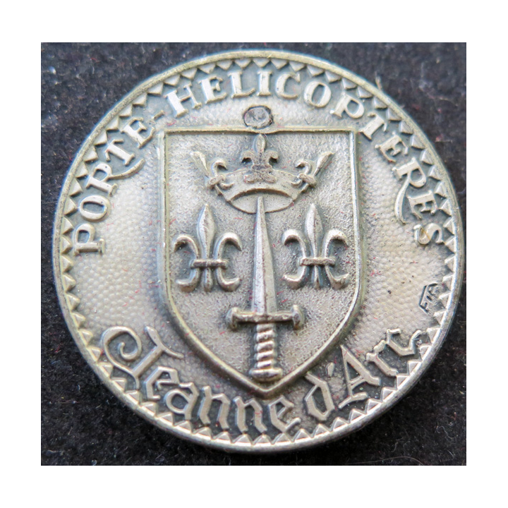 P.H JEANNE D'ARC : rondache argentée du Porte hélicoptère Jeanne d'Arc FIA sans attache