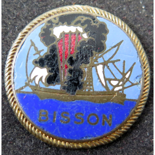 BISSON : insigne émaillé de l'aviso dragueur Bisson (fabrication Augis) sans attache