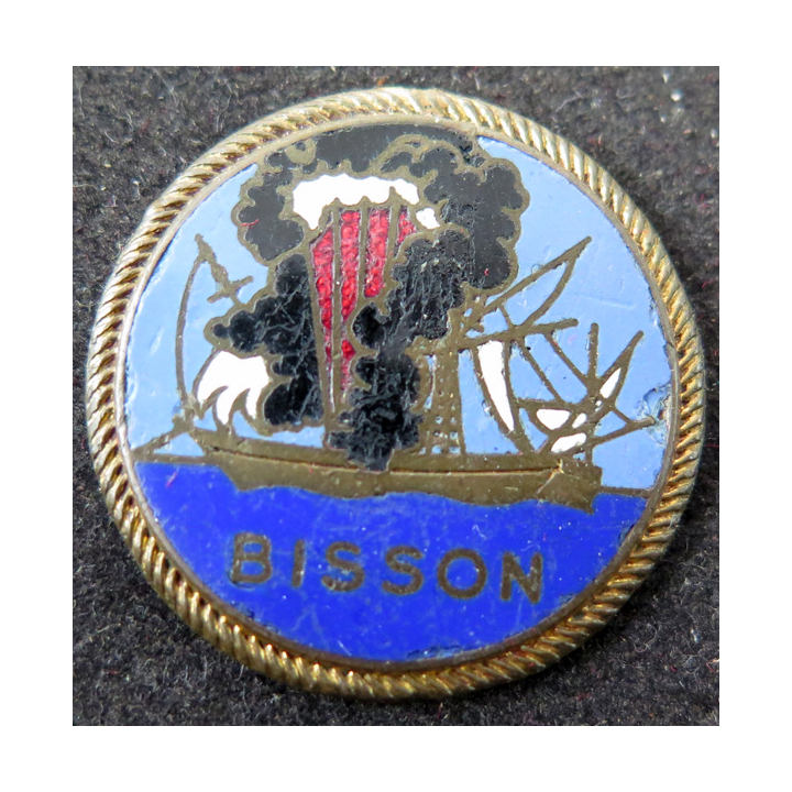 BISSON : insigne émaillé de l'aviso dragueur Bisson (fabrication Augis) sans attache