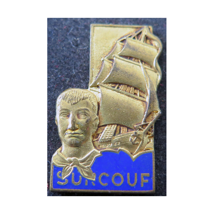 SURCOUF : insigne émaillé de l'escorteur d'escadre Surcouf Drago Paris sans attache