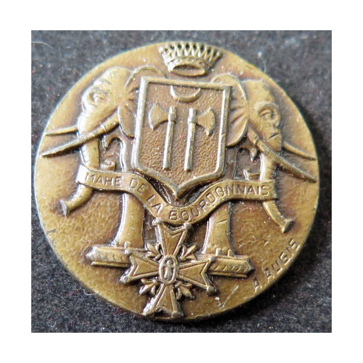 MAHE DE LA BOURDONNAIS : rondache bronze de Mahe de la Bourdonnais sans attache