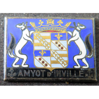 AMYOT D'INVILLE: insigne émaillé de l'Aviso dragueur Amyot d'Invite Drago Olivier Métra sans attache