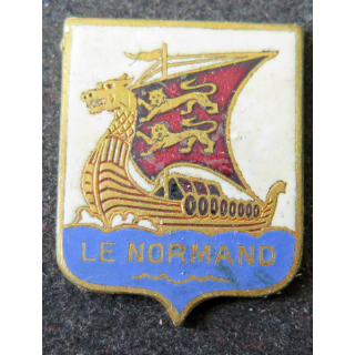 LE NORMAND : insigne émaillé de l'escorteur rapide Le Normand (fabrication Augis) sans attache