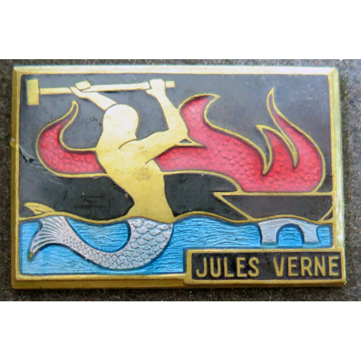 JULES VERNE : insigne émaillé du navire atelier Jules Verne FIA sans attache
