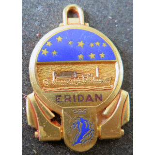 ERIDAN : insigne émaillé du bateau des messageries maritimes Eridan Augis sans attache