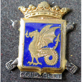 CONDORCET : insigne émaillé du bâtiment école torpilleur Condorcet Drago Paris sans attache