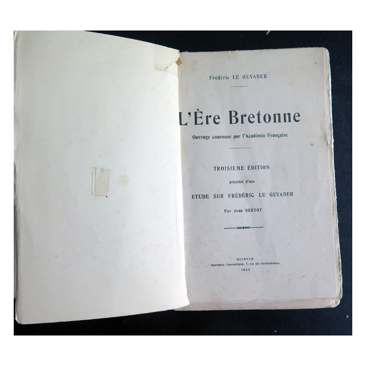 L'ère bretonne de Frédéric Le Guyader Imprimerie cornouaillaise à Quimper 1935