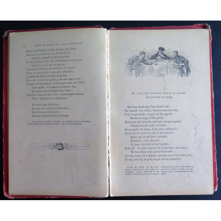 La Fontaine Choix de fables 4° édition Hachette 1899