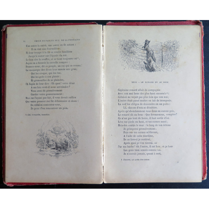 La Fontaine Choix de fables 4° édition Hachette 1899