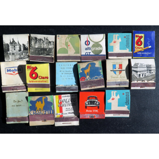 BOITE D'ALLUMETTES : Lot de 17 boites d'allumettes