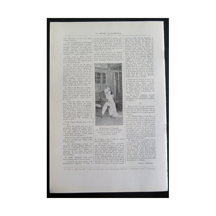 La petite Illustration - Roman Théâtre - n° 91 du 1 Avril 1922