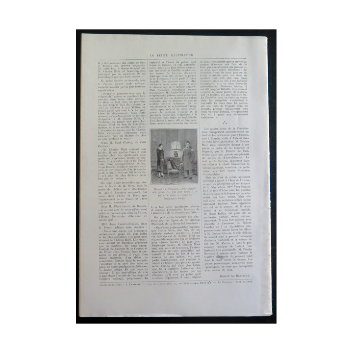 La petite Illustration - Roman Théâtre - n° 134 du 10 Janvier 1925