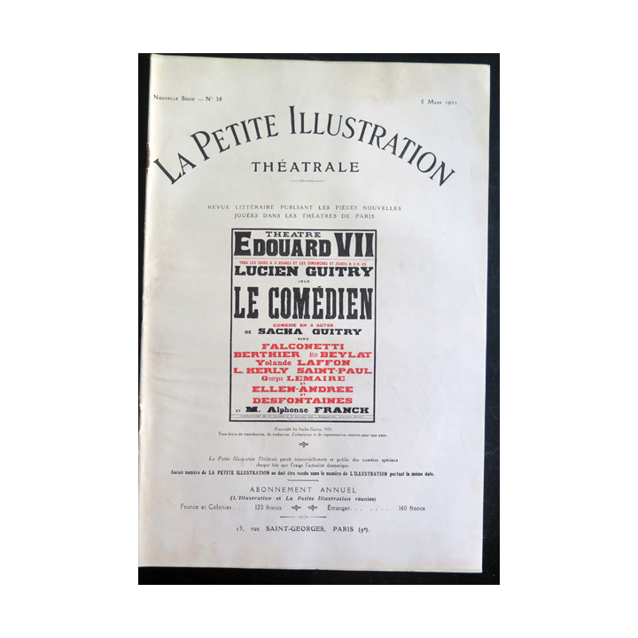 La petite Illustration Théâtrale - n° 38 du 5 Mars 1921