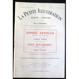 La petite Illustration - Roman Théâtre - n° 44 du 16 Avril 1921