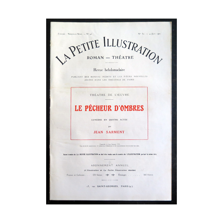 La petite Illustration - Roman Théâtre - n° 50 du 4 Juin 1921