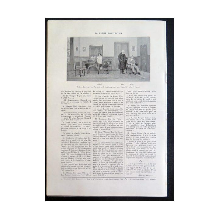 La petite Illustration - Roman Théâtre - n° 58 du 30 Juillet 1921