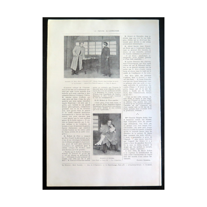 La petite Illustration - Roman Théâtre - n° 73 du 19 Novembre 1921