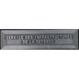 BARRETTE "SERVICE DES INFRASTRUCTURES DE LA DÉFENSE" ARGENTÉE