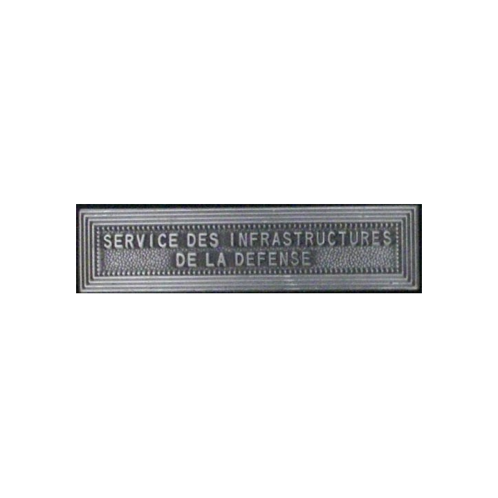 BARRETTE "SERVICE DES INFRASTRUCTURES DE LA DÉFENSE" ARGENTÉE