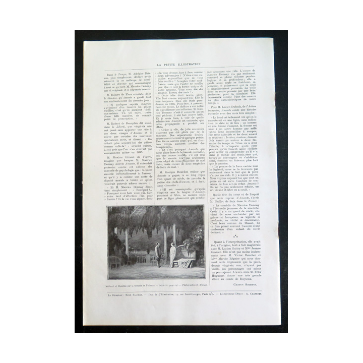 La petite Illustration - Roman Théâtre - n° 74 du 26 Novembre 1921
