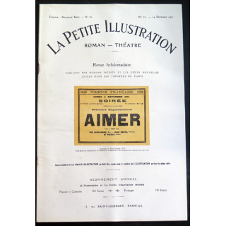 La petite Illustration - Roman Théâtre - n° 77 du 24 Décembre 1921
