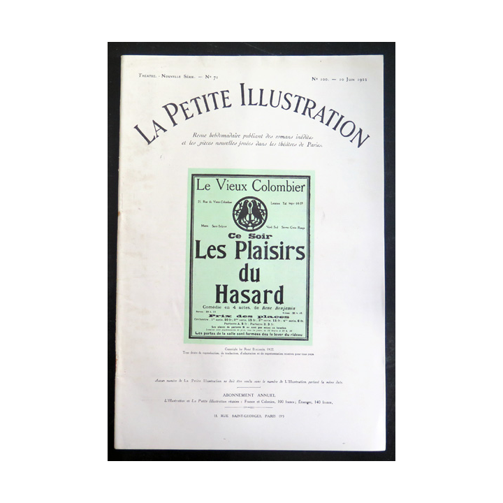 La petite Illustration n° 100 du 10 Juin 1922