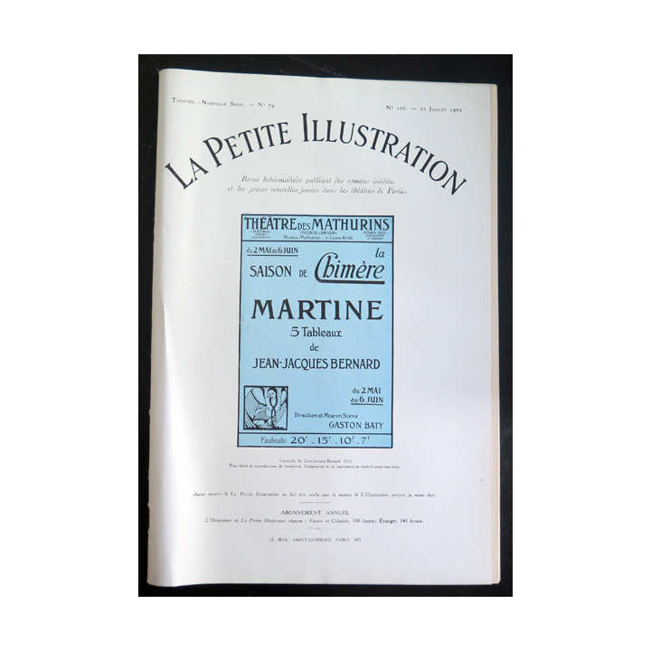 La petite Illustration n° 106 du 22 Juillet 1922
