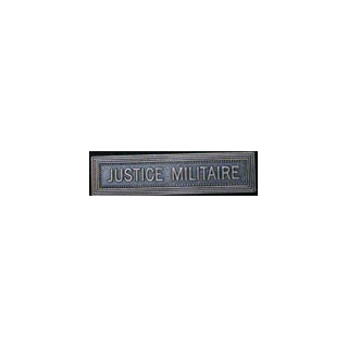 BARRETTE "JUSTICE MILITAIRE" ARGENTÉE