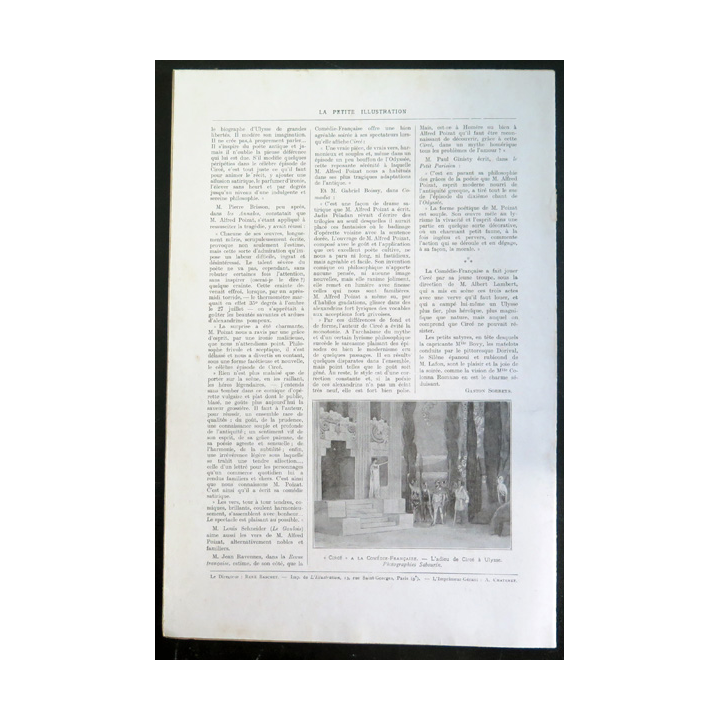 La petite Illustration - Roman Théâtre - n° 81 du 21 Janvier 1922