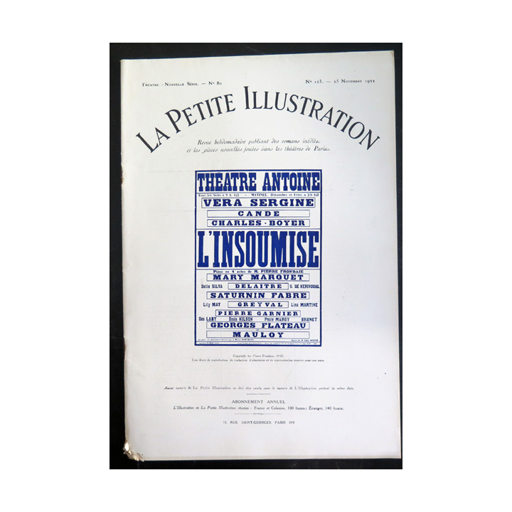 La petite Illustration n° 123 du 15 Novembre 1922