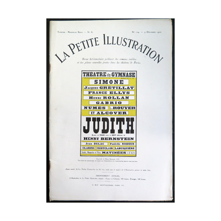 La petite Illustration n° 124 du 9 Décembre 1922