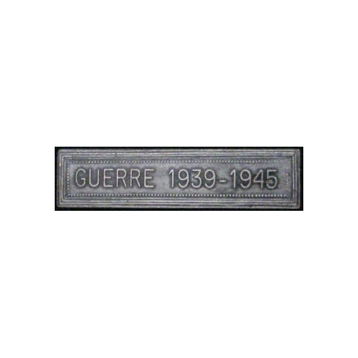 BARRETTE "GUERRE 1939-1945" ARGENTÉE