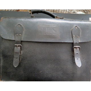 ANTIQUITÉS : vieille valise en cuir pour transport d'outils 29 x 16 x 40 cm