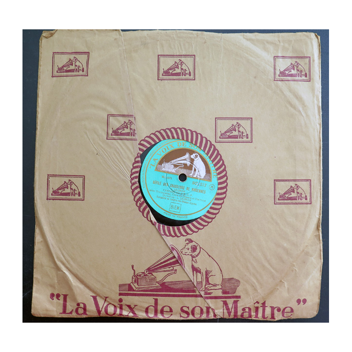 Disque 78 t petit format Défilé des chasseurs de Vincennes et l'écho de la Rochotte par le 2° BCP