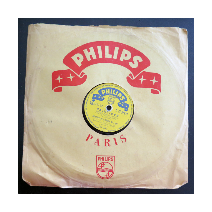 Disque 78 t petit format Saint -Cyr et Défilé National par la musique de l'armée de l'air