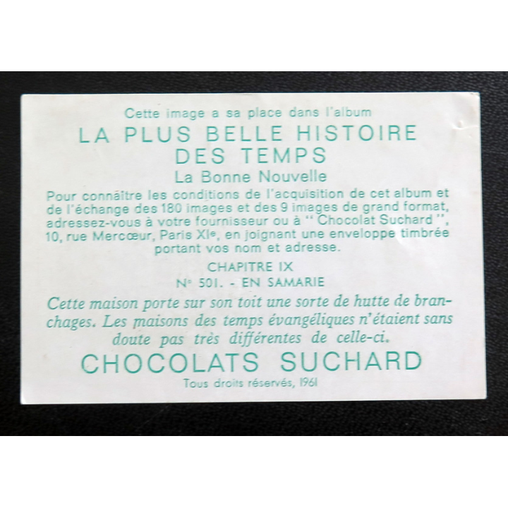 CHOCOLATS SUCHARD : n° 501 En Samarie 7,7 x 5,2 cm