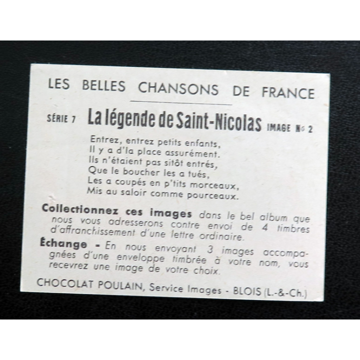 CHOCOLATS POULAIN : série 7 La légende de saint Nicolas 5 x 6,5 cm