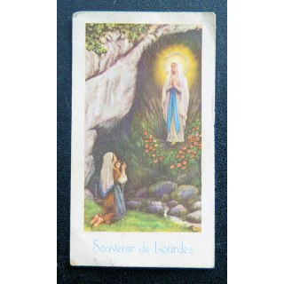 IMAGE PIEUSE : Souvenir de Lourdes 4,9 x 8,7 cm