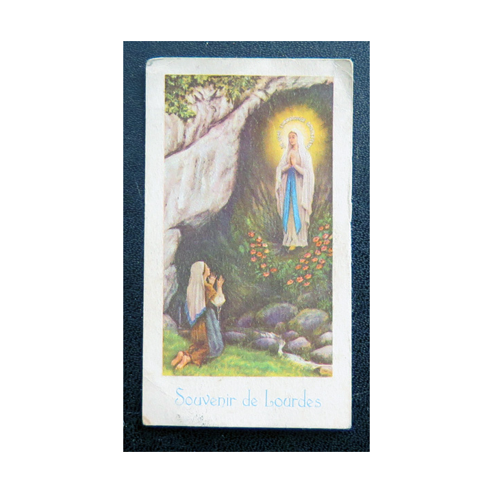 IMAGE PIEUSE : Souvenir de Lourdes 4,9 x 8,7 cm