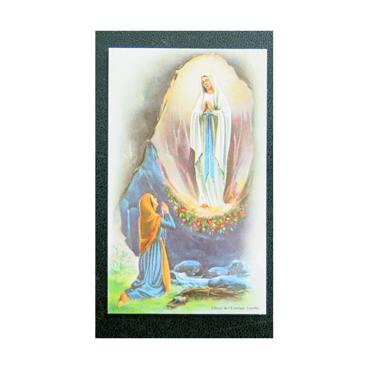 IMAGE PIEUSE : Souvenir de Lourdes 5 x 8,4 cm