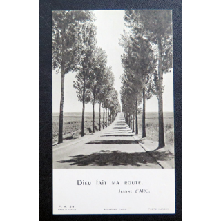 IMAGE PIEUSE : Dieu fait ma route (jeanne d'Arc) 6,7 x 10,5 cm