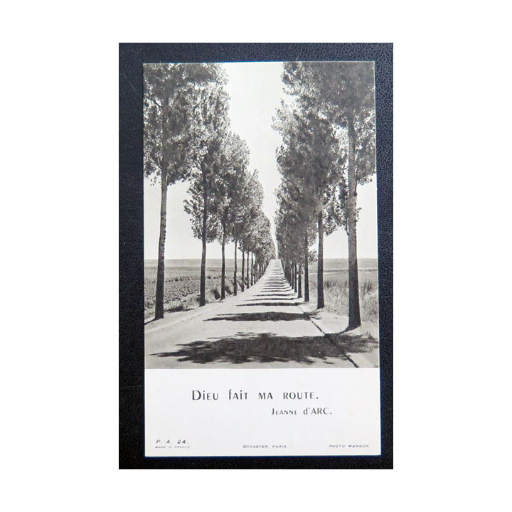 IMAGE PIEUSE : Dieu fait ma route (jeanne d'Arc) 6,7 x 10,5 cm